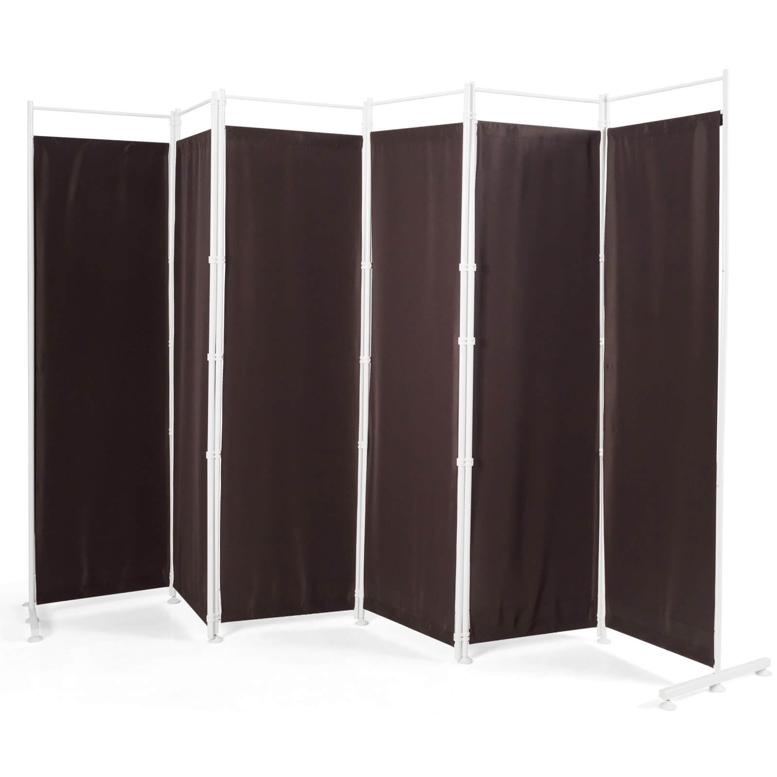 6-Panel Room Divider Folding Privacy Screen-Brown