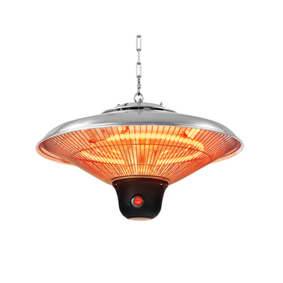1500W Electric Hanging Ceiling Mounted Infrared Heater with Remote Control-White 