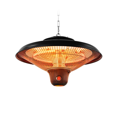1500W Electric Hanging Ceiling Mounted Infrared Heater with Remote Control-Black 
