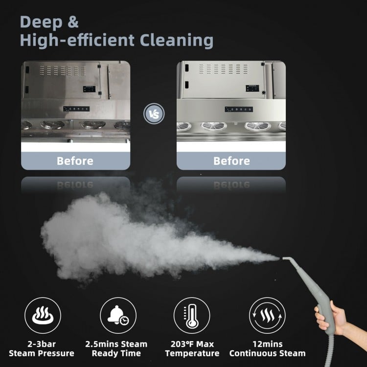 1000W Multifunction Portable Hand-held Steam Cleaner with 10 Accessories