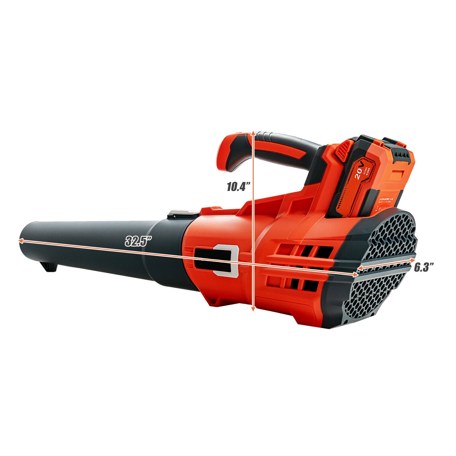 Electrical Cordless Leaf Blower with Battery and Charger-Orange