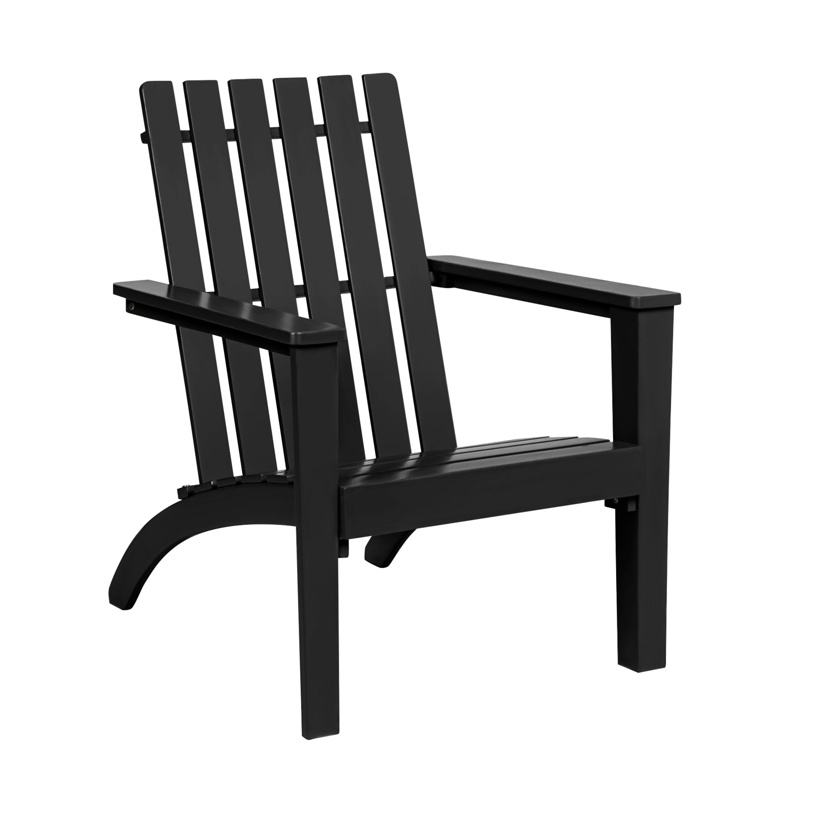 Outdoor Durable Patio Acacia Wood Adirondack Lounge Armchair-Black 