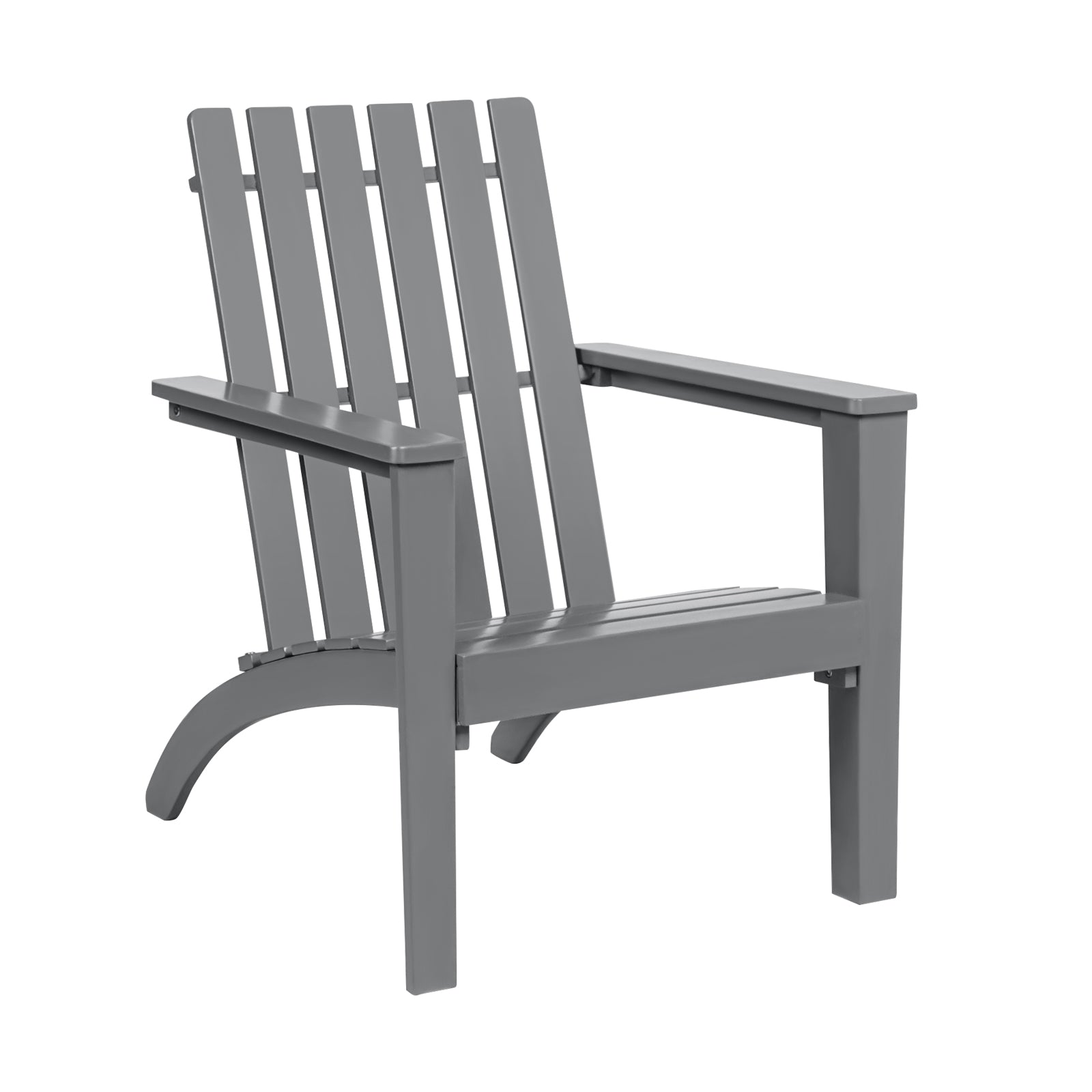 Outdoor Durable Patio Acacia Wood Adirondack Lounge Armchair-Gray 