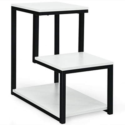 3-Tier Sofa Side Table Night Stand-WhiteÂ 