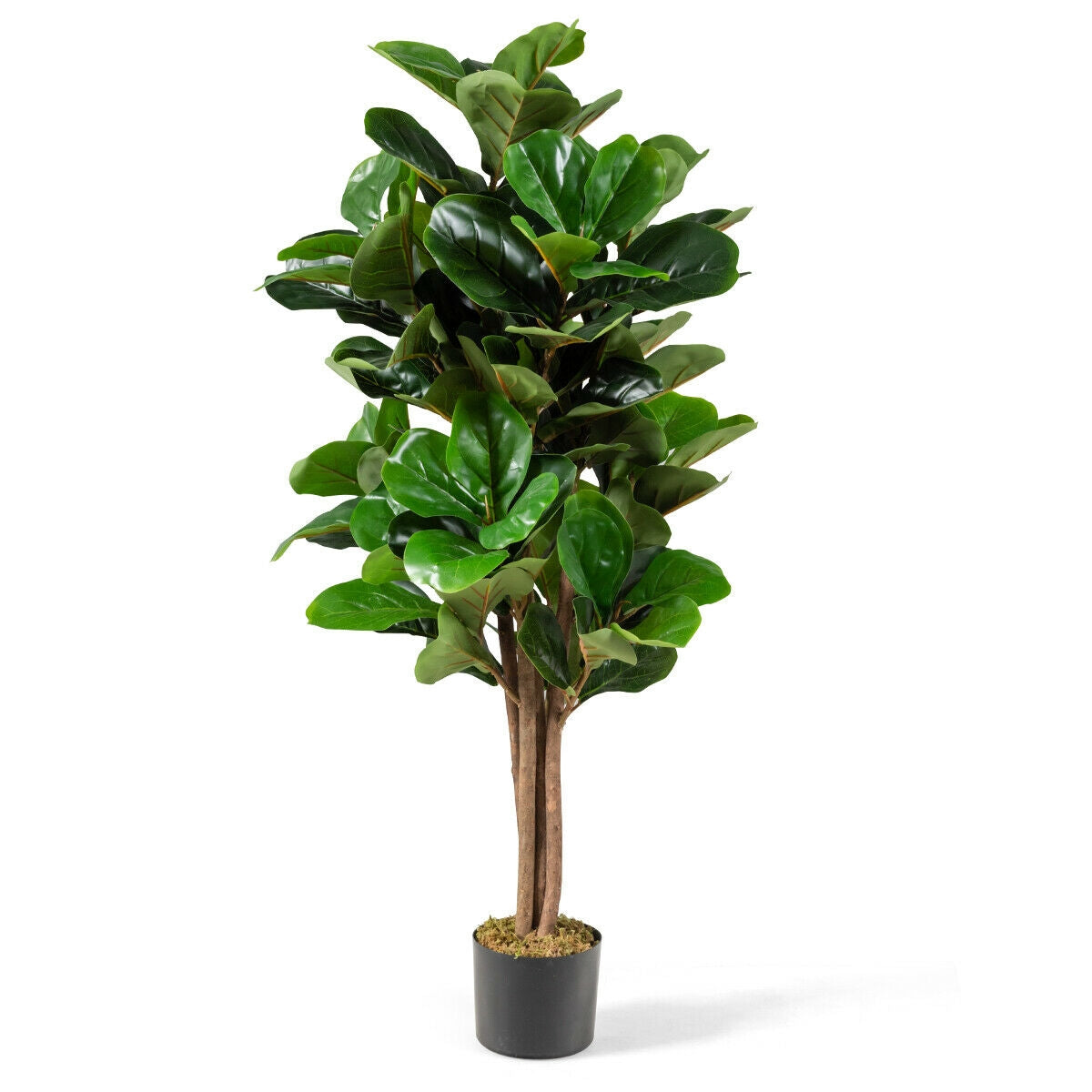 5 Feet Artificial Fiddle Leaf Fig Tree Decorative Planter 