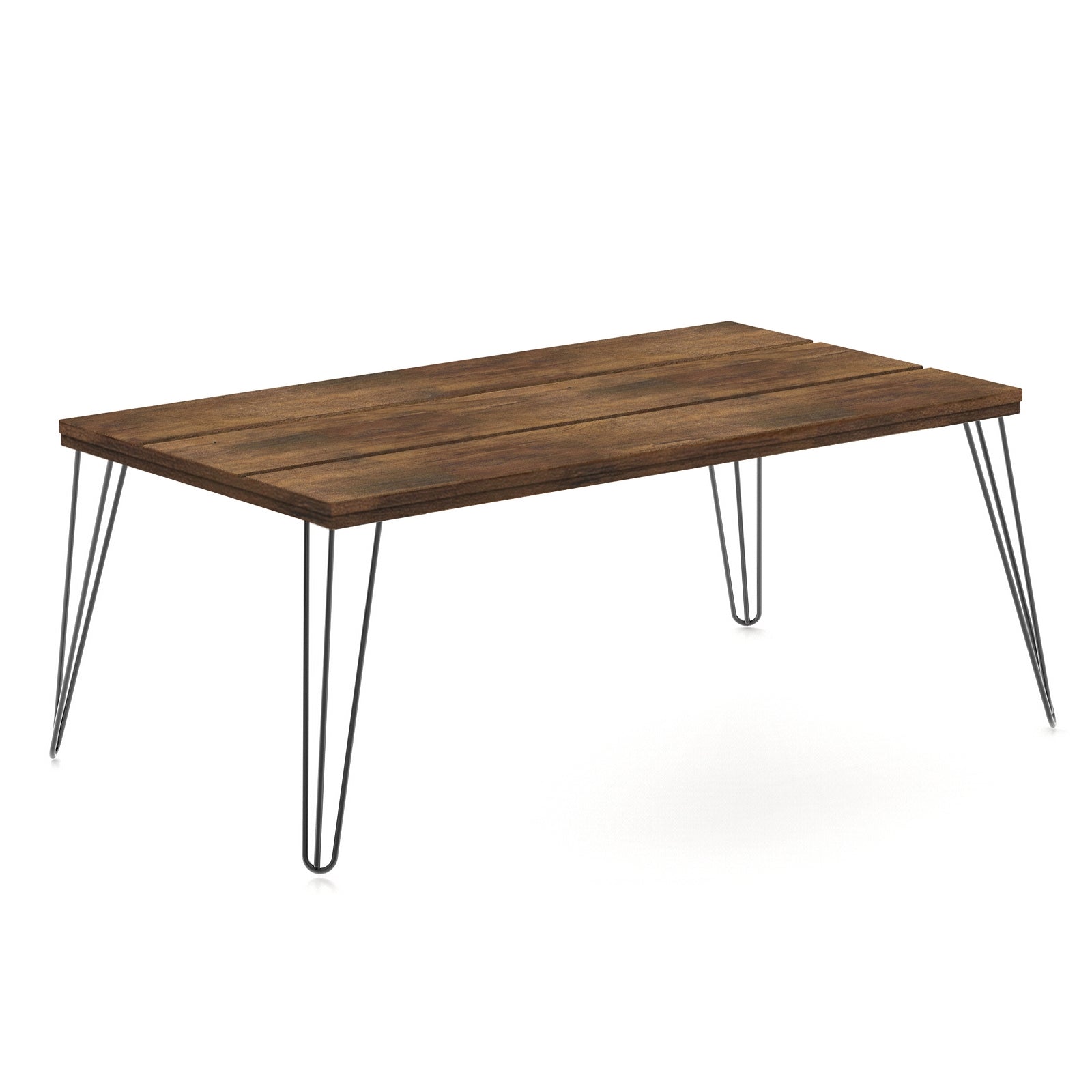 43.5 Inch Wooden Rectangular Coffee Table with Metal LegsÂ 