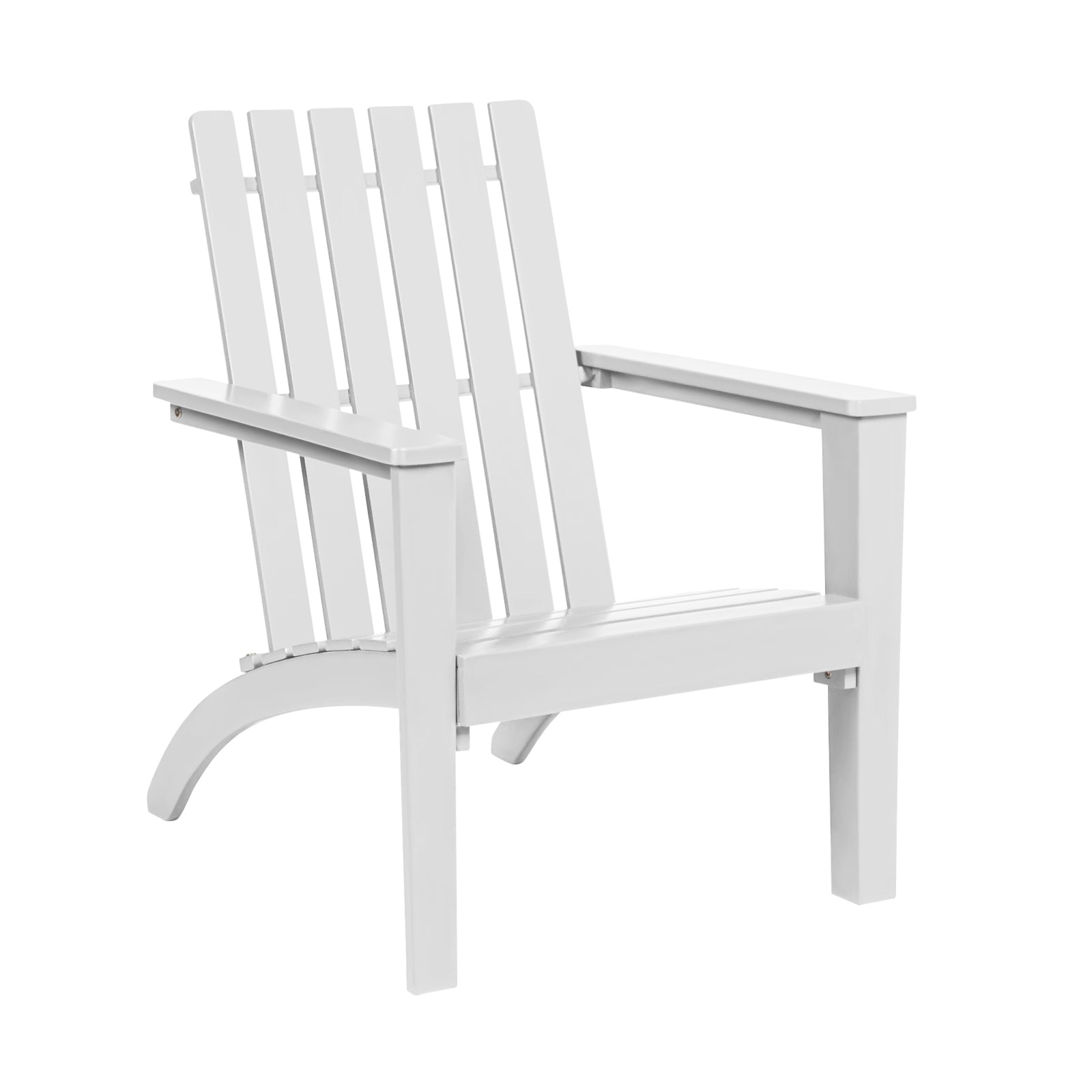 Outdoor Durable Patio Acacia Wood Adirondack Lounge Armchair-White 