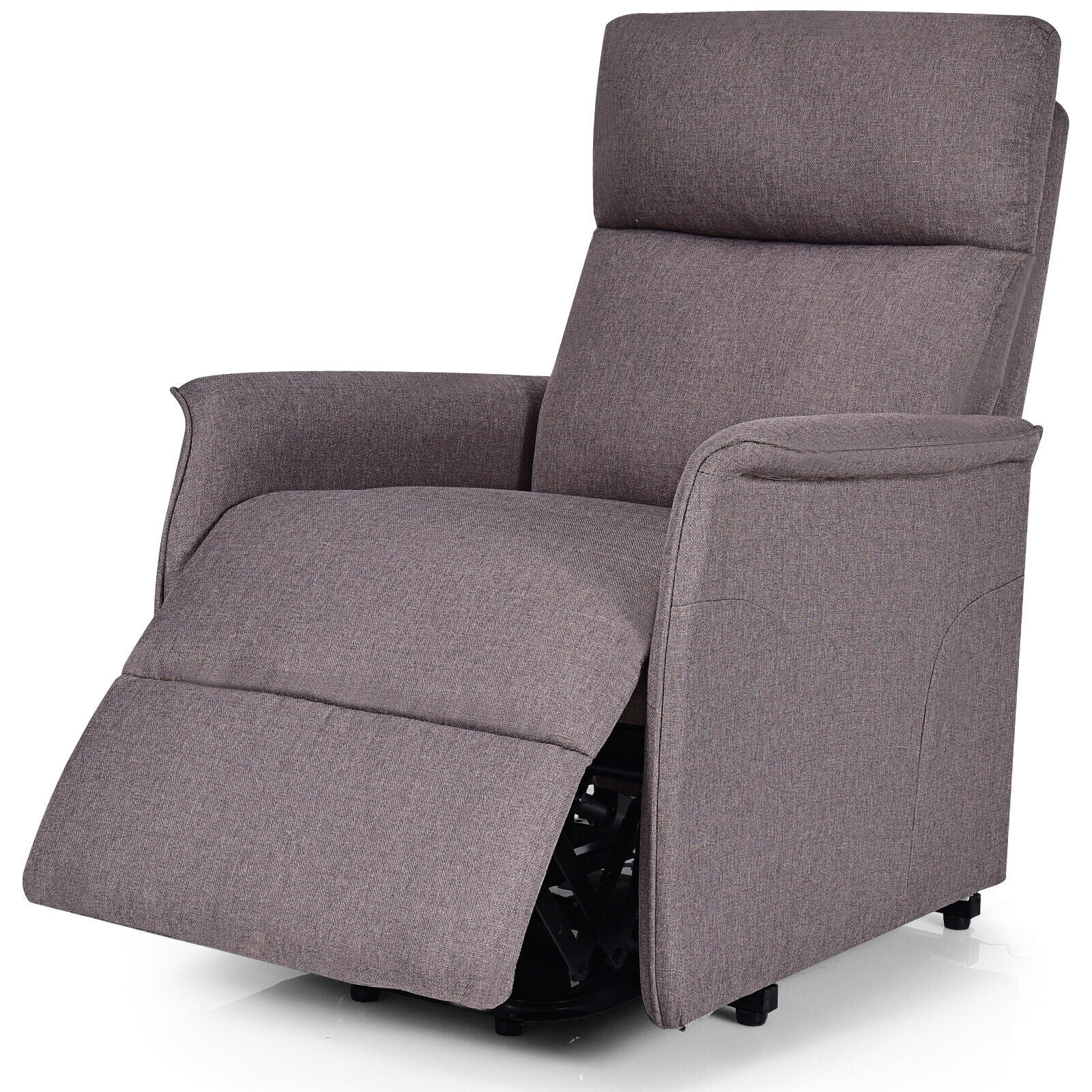 Power Lift Massage Recliner Chair for Elderly with Heavy Padded Cushion-Brown 