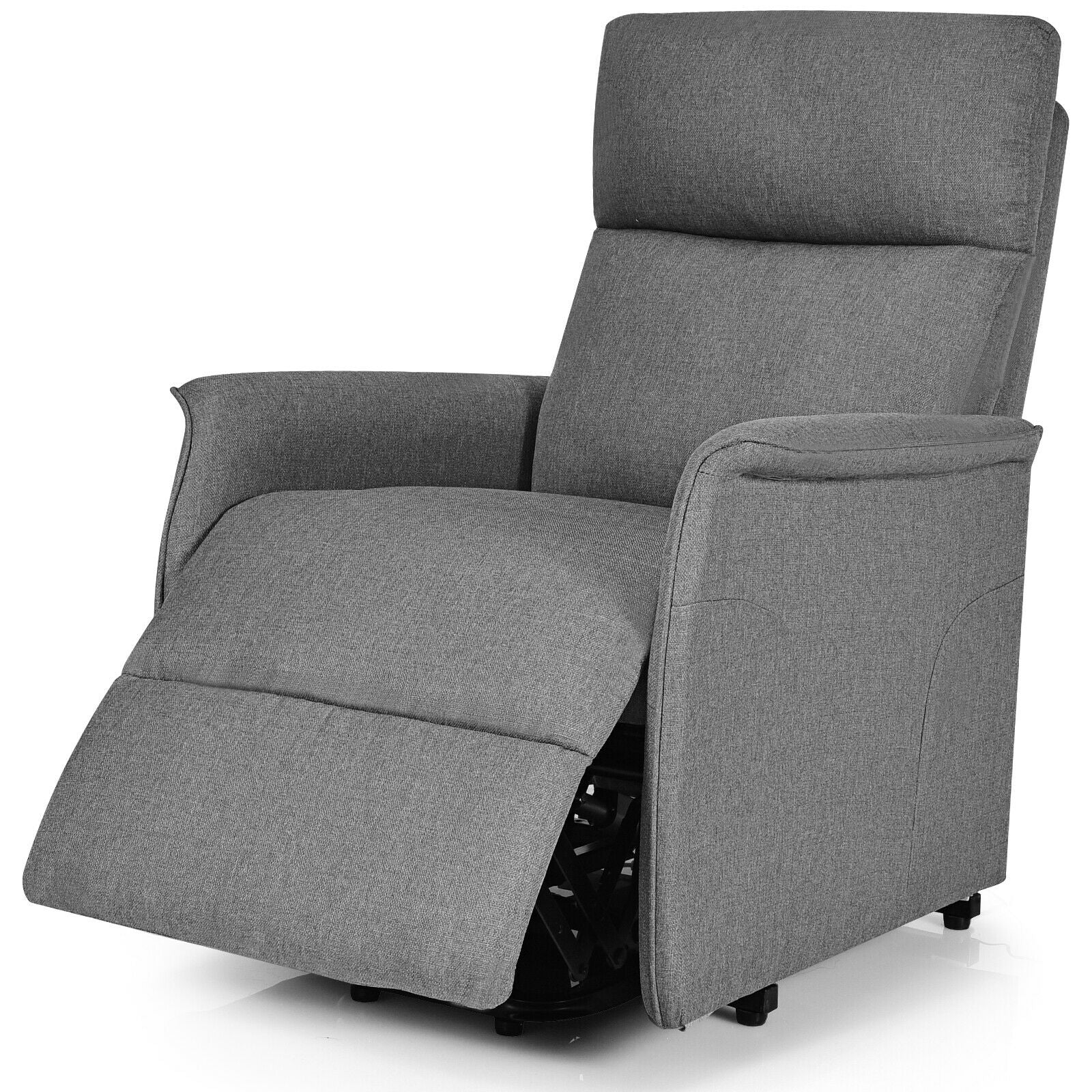 Electric Power Fabric Padded Lift Massage Chair Recliner Sofa-Gray 