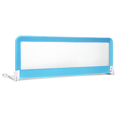59 Inch Extra Long Folding Breathable Baby Children Toddlers Bed Rail Guard with Safety Strap-BlueÂ 