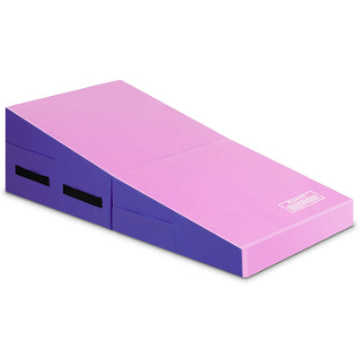 Folding Wedge Exercise Gymnastics Mat with Handles-PurpleÂ 