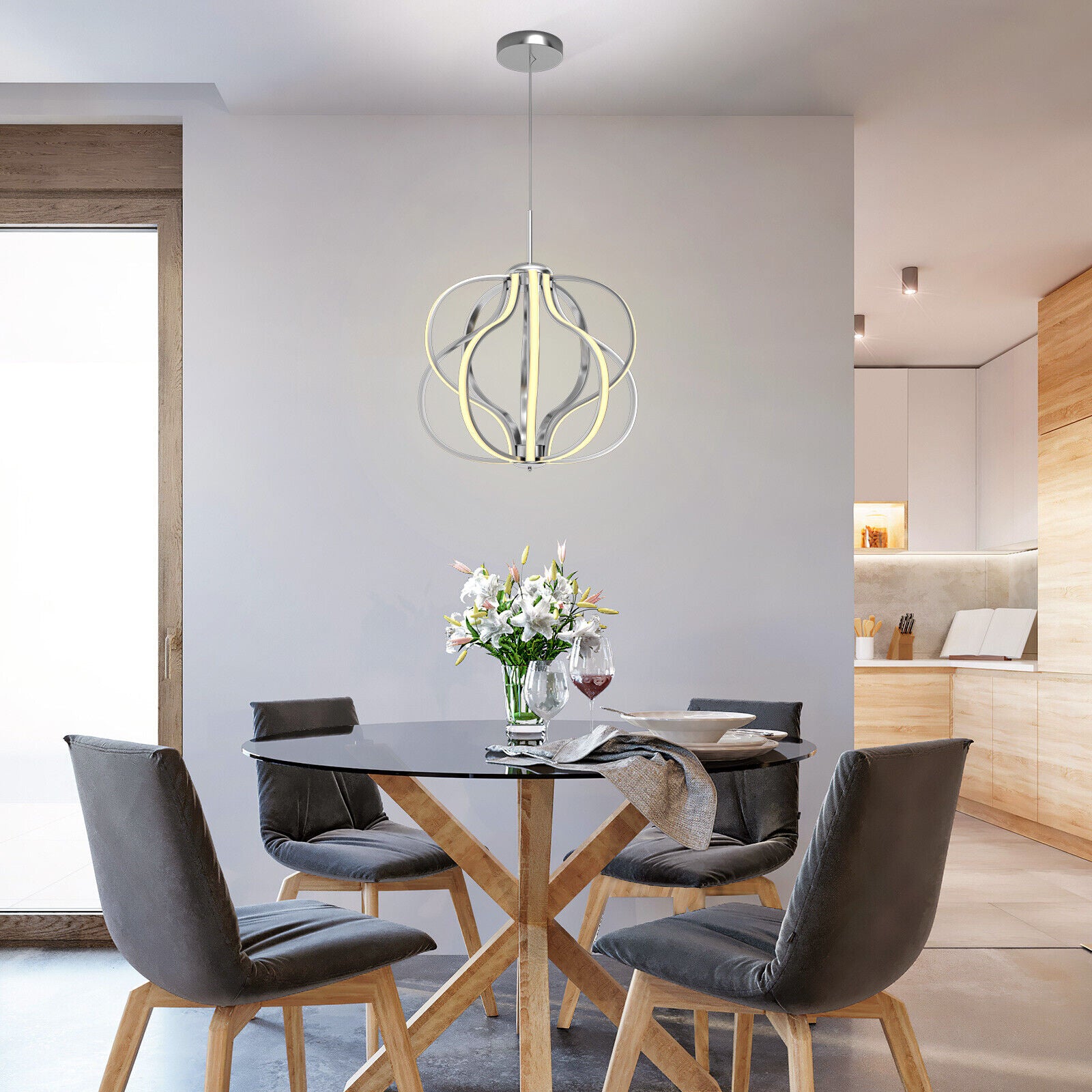 Modern Dimmable Warm White LED Chandelier