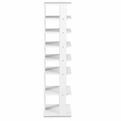 Wooden Shoes Storage Stand 7 Tiers Shoe Rack Organizer Multi-shoe Rack Shoebox-WhiteÂ 