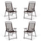 Set of 4 Patio Folding Sling Chairs Steel Camping Deck