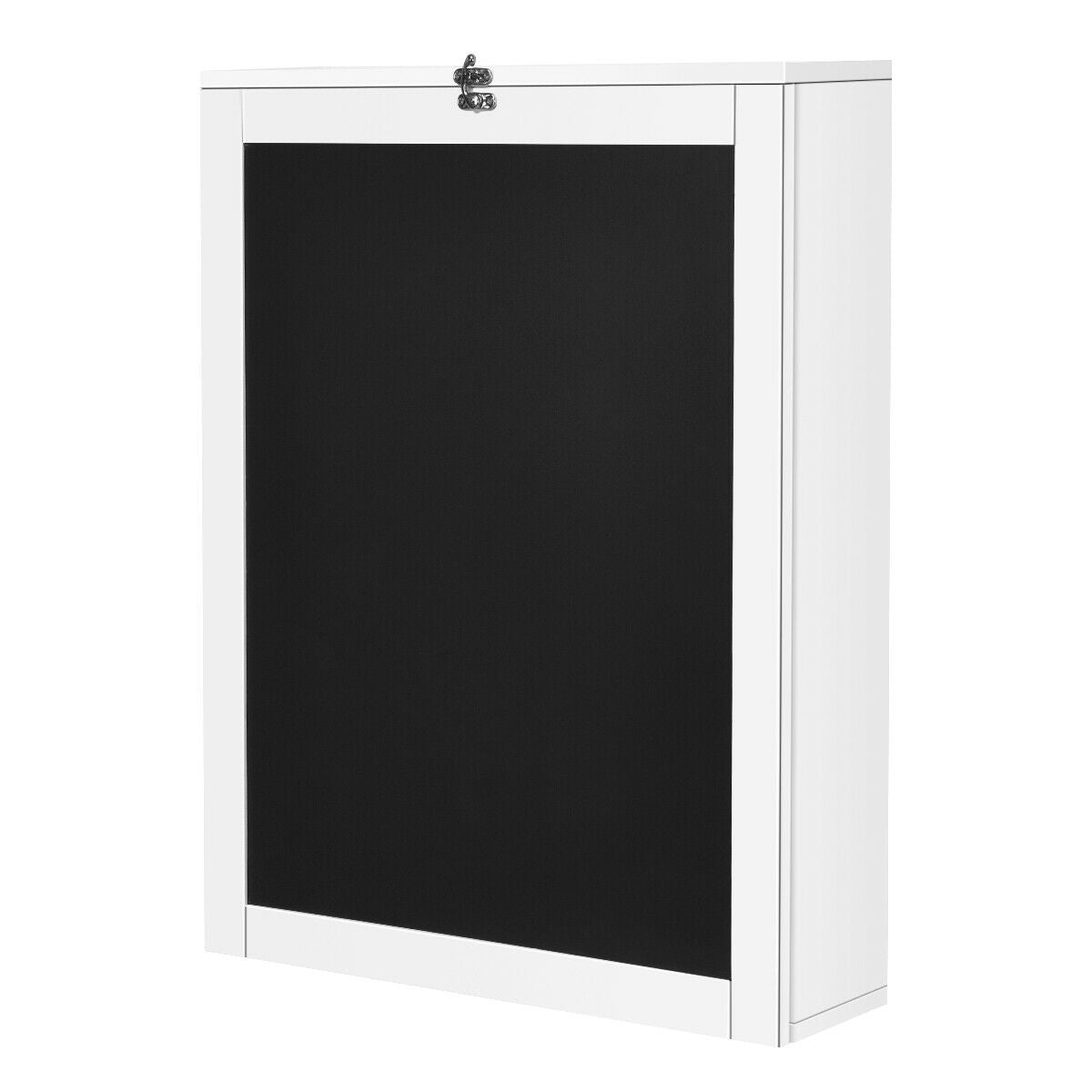 Convertible Wall Mounted Table with A Chalkboard-White