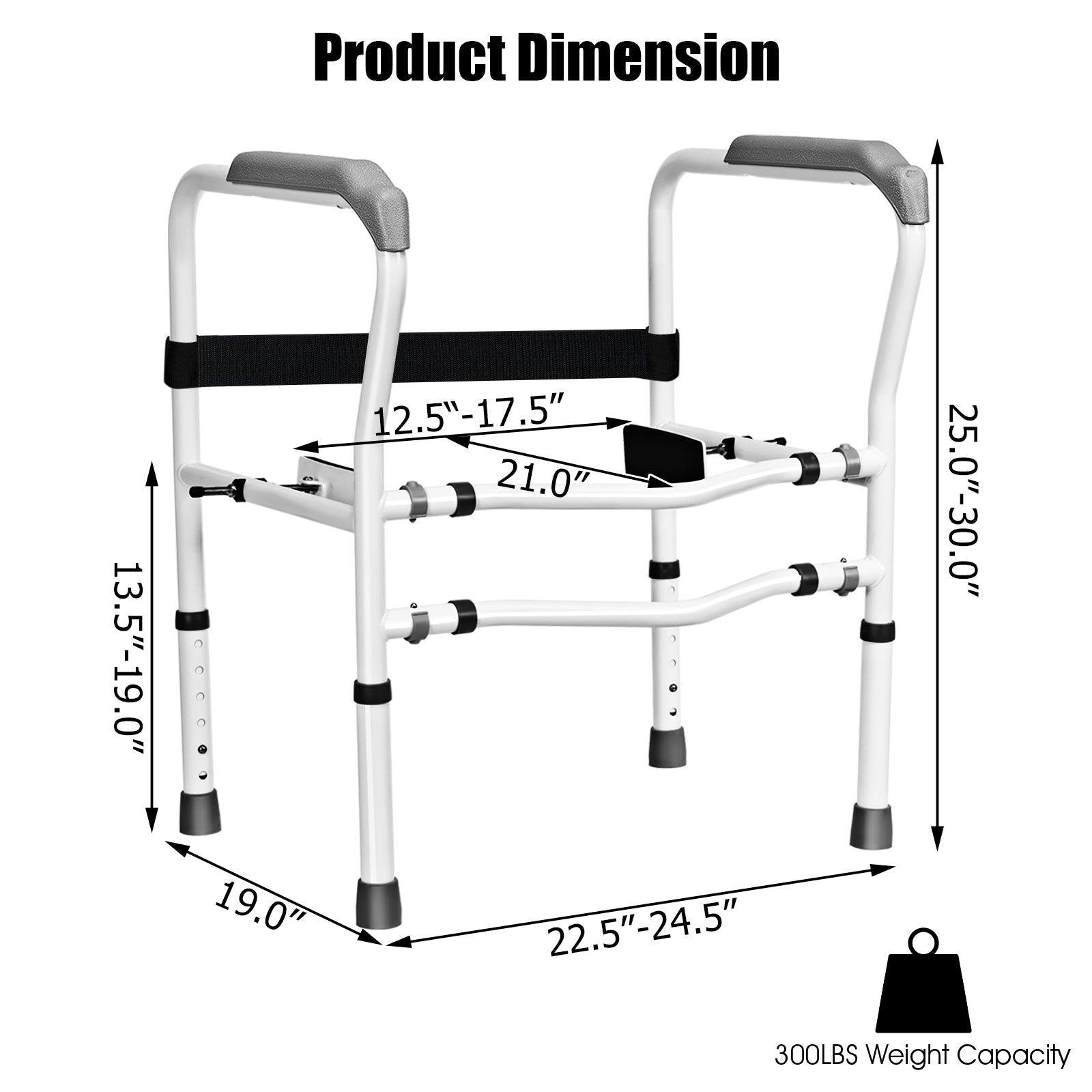 Steel Safety Toilet Rail with Created Fixable Clamp