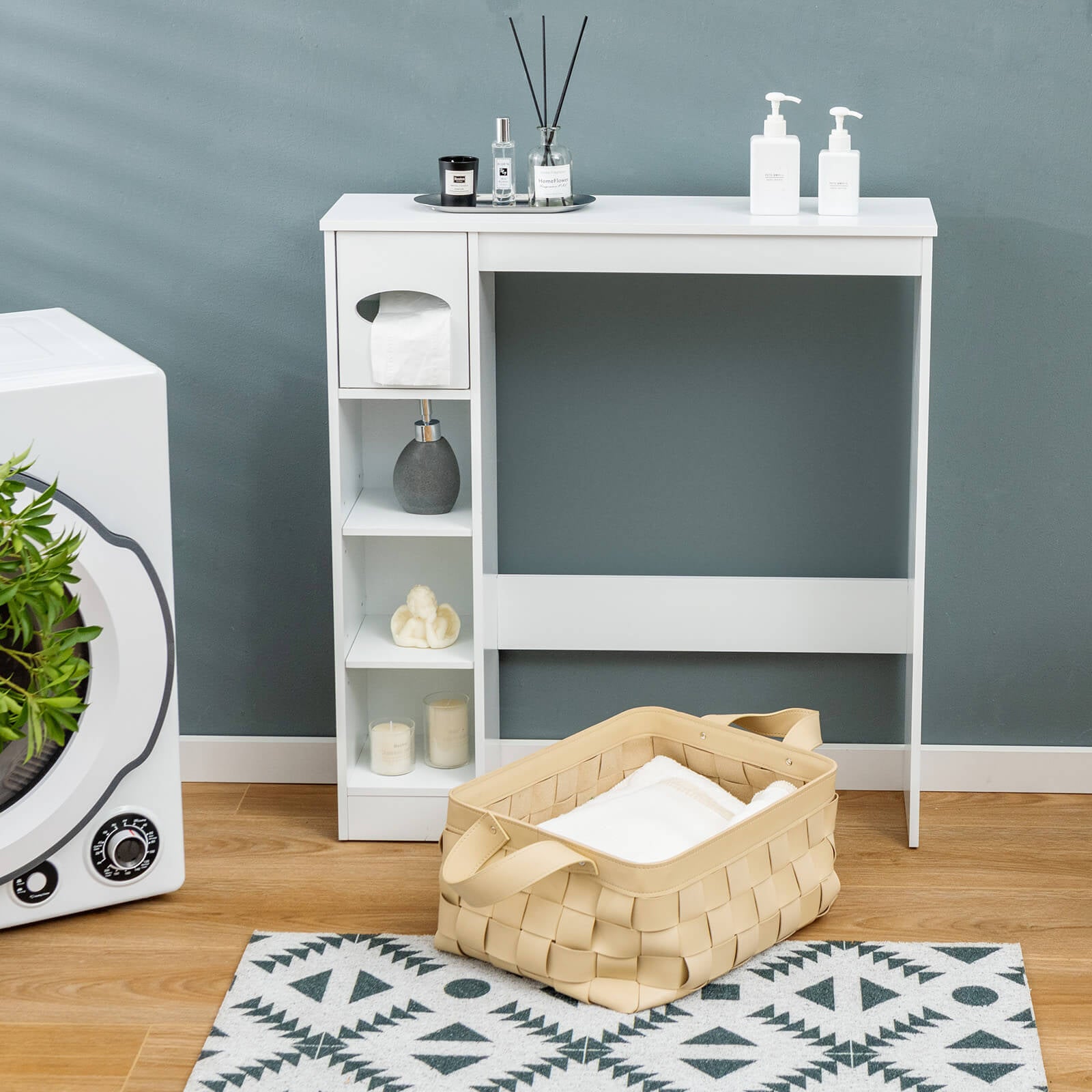 Wooden Toilet Storage Cabinet Bathroom