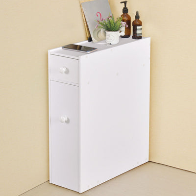 White Bathroom Cabinet Space Saver Storage Organizer-WhiteÂ 