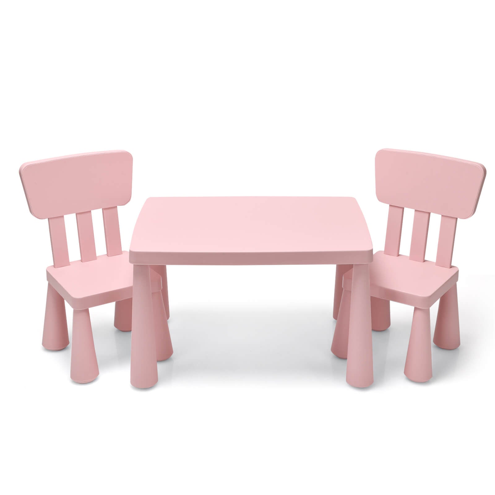 3 Pieces Toddler Multi Activity Play Dining Study Kids Table and Chair Set-PinkÂ 