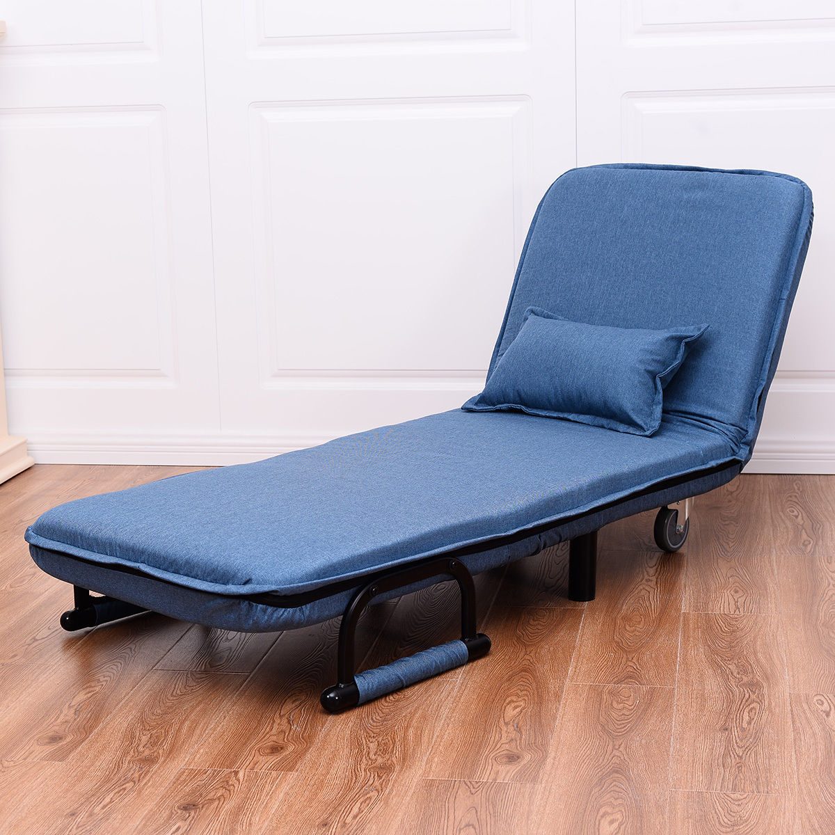 Convertible Folding Leisure Recliner Sofa Bed-Blue