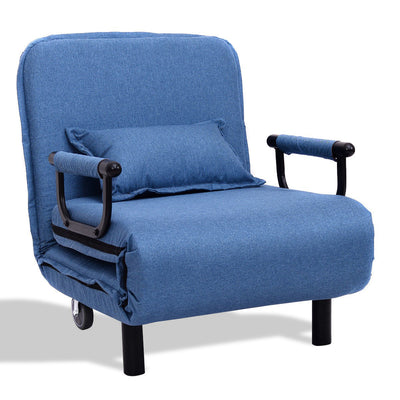 Convertible Folding Leisure Recliner Sofa Bed-BlueÂ 