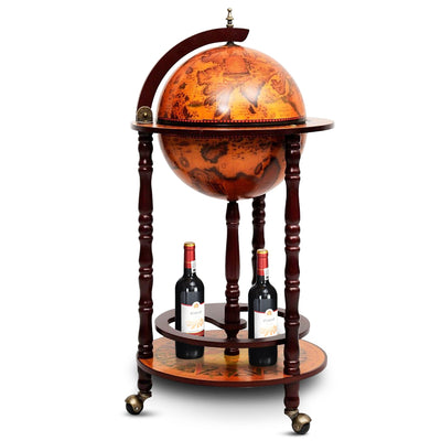16th Century Wood Globe Wine Bar StandÂ 