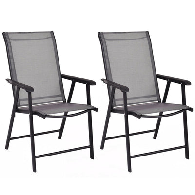 Set of 2 Outdoor Patio Folding Chairs-GrayÂ 