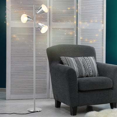 64 Inch 3-Light LED Floor Lamp Reading Light for Living Room Bedroom-SilverÂ 
