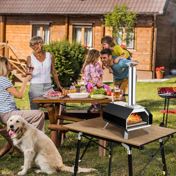 Outdoor Pizza Oven with Pizza Stone and Foldable Legs for Camping