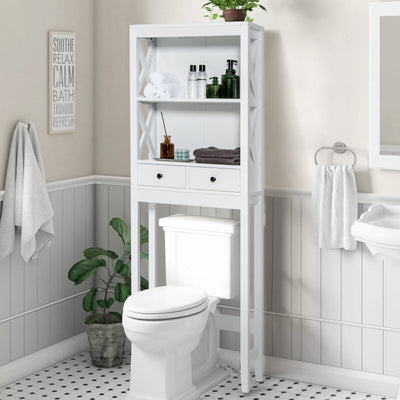 Toilet Space Saver Bathroom Organizer Storage Shelf with DrawersÂ 