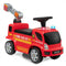 Kids Push Ride On Fire Truck with Ladder Bubble Maker and Headlights-Red