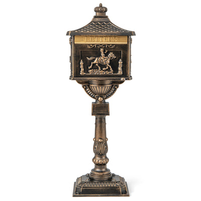 Retro Cast Aluminum Mailbox Security Postal Letter Box with Baffle Door-BronzeÂ 
