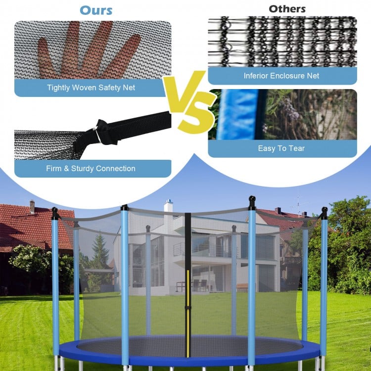 15/16 Feet Trampoline Replacement Safety Net with Adjustable Straps