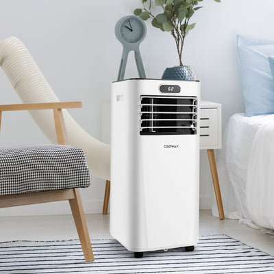 8000BTU 3-in-1 Portable Air Conditioner with Remote Control-White 