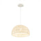 Farmhouse Rattan Pendant Lights with Adjustable Hanging Rope-Beige