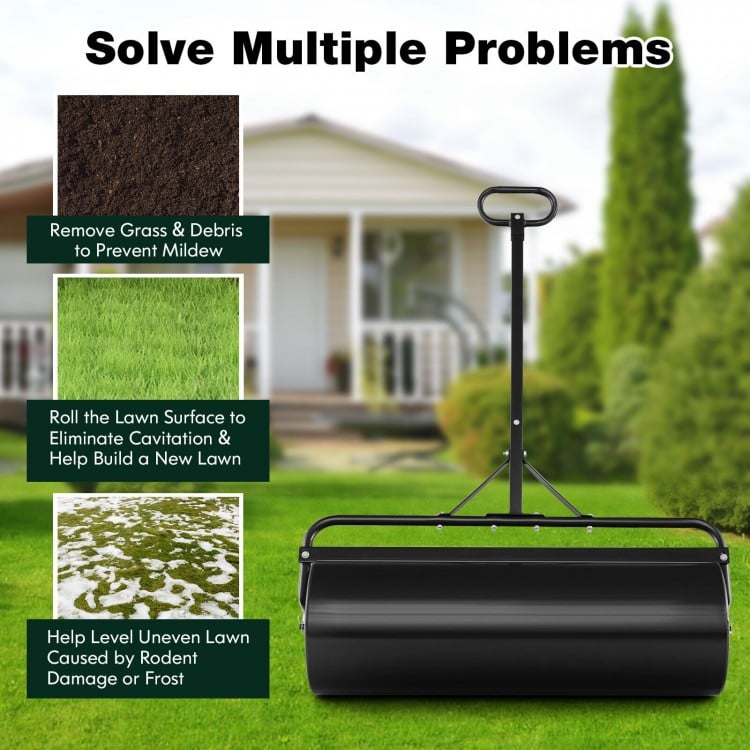 Metal Lawn Roller with Detachable Gripping Handle