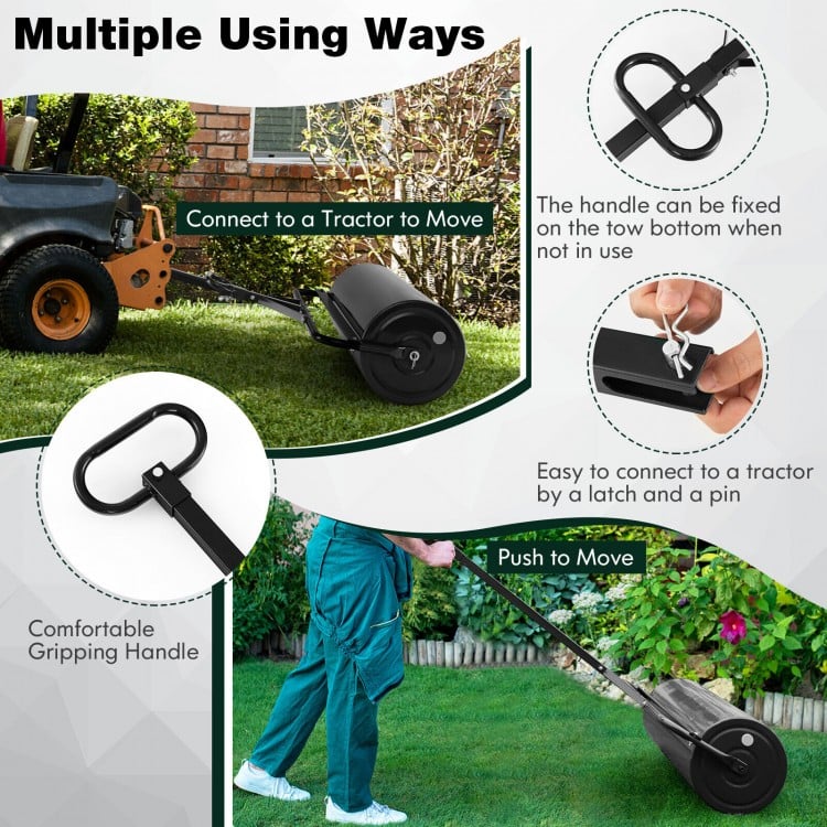 Metal Lawn Roller with Detachable Gripping Handle
