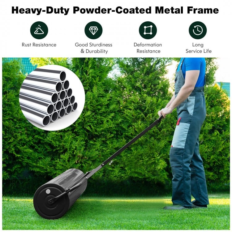 Metal Lawn Roller with Detachable Gripping Handle