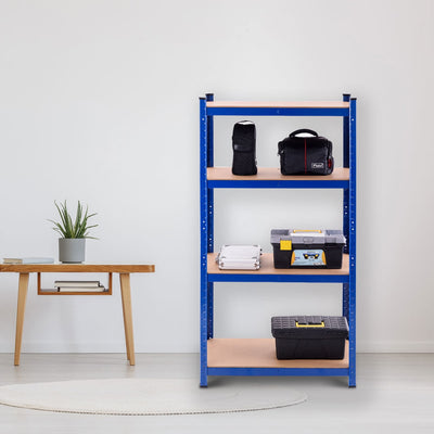 Adjustable Heavy Duty 4 Level Garage Tool Shelf Storage-BlueÂ 