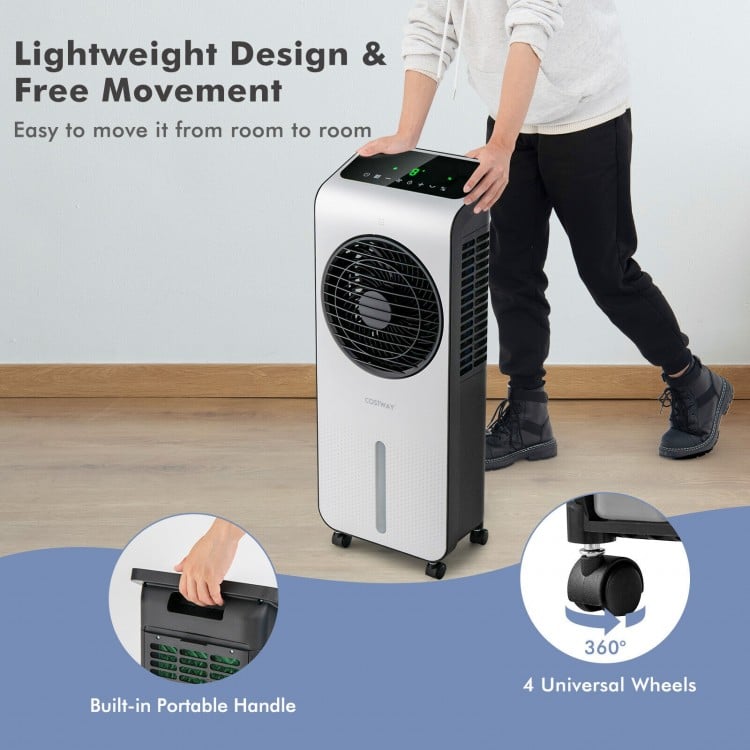 3-in-1 Evaporative Air Cooler with 12H Timer Remote-White