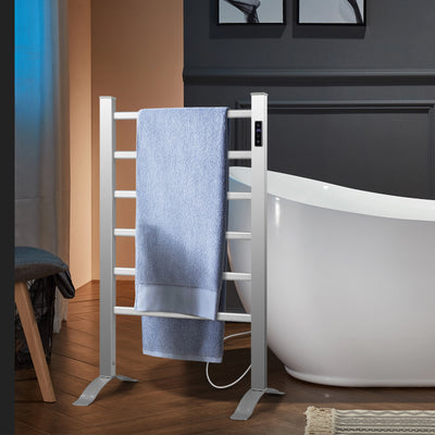 Freestanding and Wall-mounted 6 Bars Towel Warmer with Timer and LED DisplayÂ 