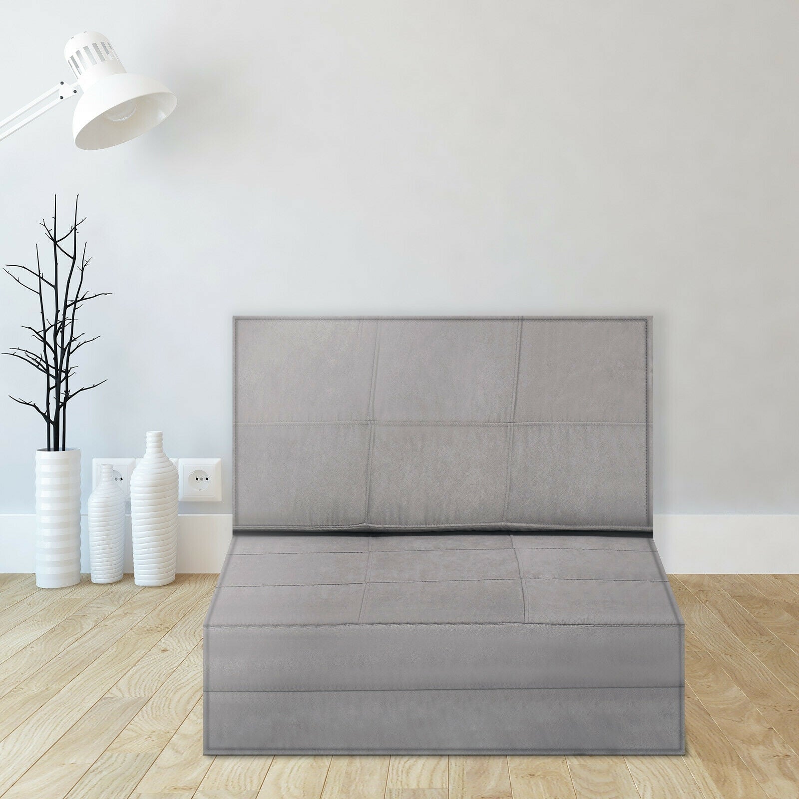 Convertible Lounger Folding Sofa Sleeper Bed-Gray