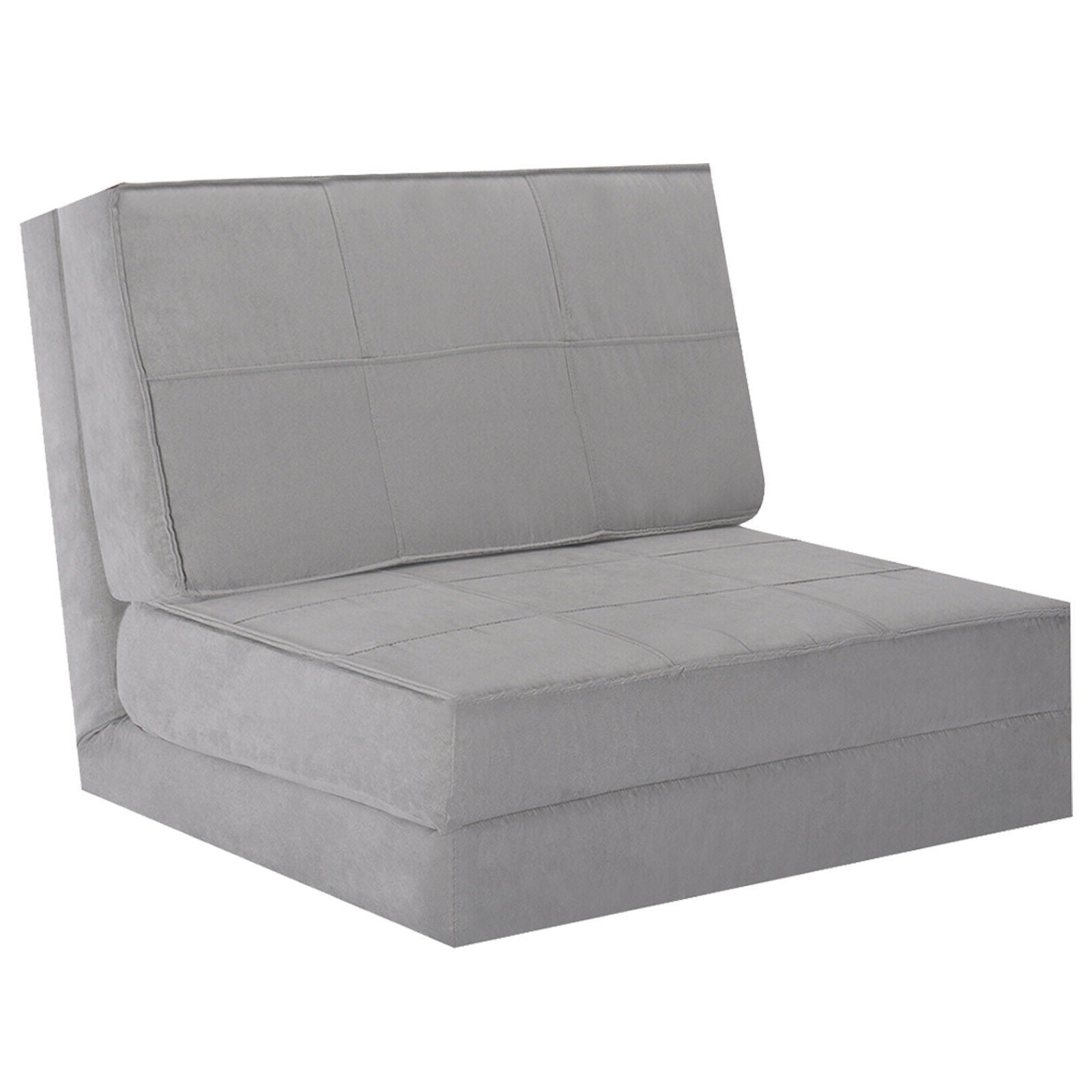 Convertible Lounger Folding Sofa Sleeper Bed-Gray