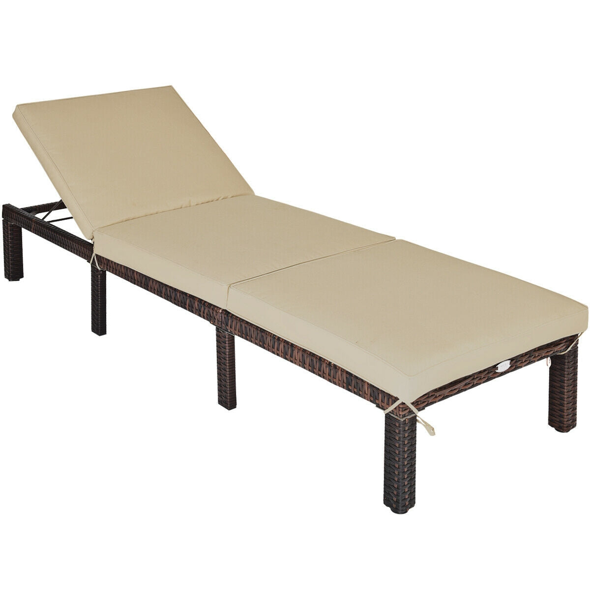 Outdoor Rattan Adjustable Cushioned Chaise