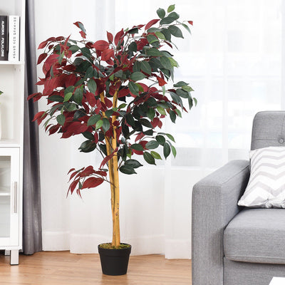 4 Feet Tall Artificial Ficus Tree with Nursery PotÂ 