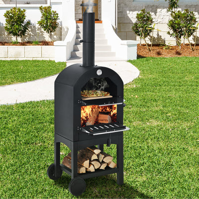 Portable Outdoor Pizza Oven with Pizza Stone and Waterproof Cover 