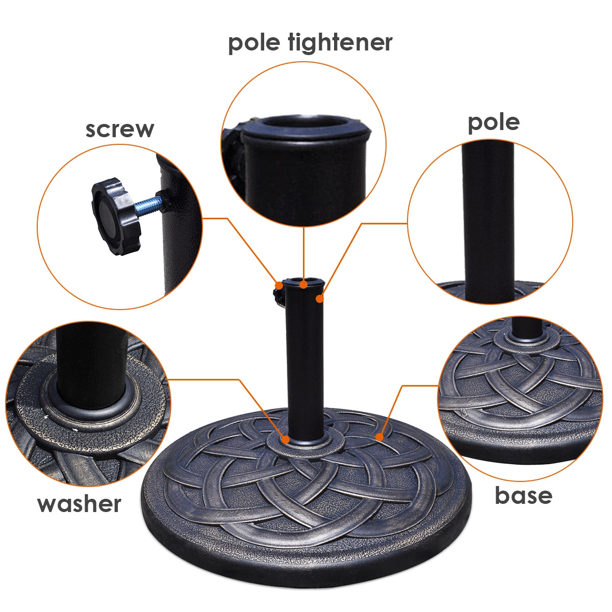 22 Inch Heavy Duty Round Umbrella Base StandÂ 