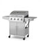 50000 BTU 5-Burner Propane Gas Grill with Side Burner and 2 Prep Tables