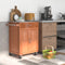 Wooden Kitchen Rolling Storage Cabinet with Stainless Steel Top