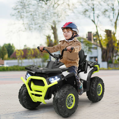 12 V Kids Electric 4-Wheeler ATV Quad with MP3 and LED Lights-White 